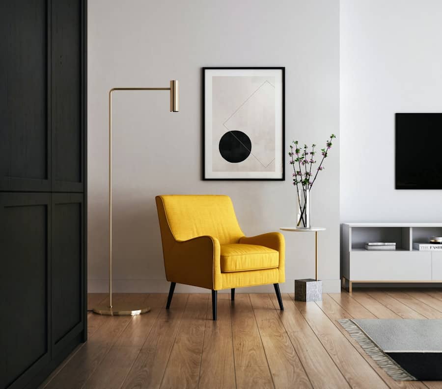 Hardwood flooring in a living room